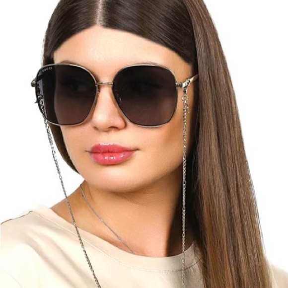 NEW GUCCI GG1089SA 001 + GOLD CHAIN NEW COLLECTION SUNGLASSES GUCCI - Picture 10 of 16